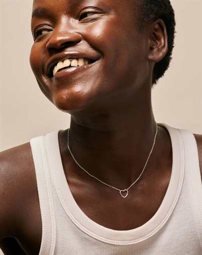 Enamel Copenhagen - Organic Heart Halskæde - Sølvfarvet